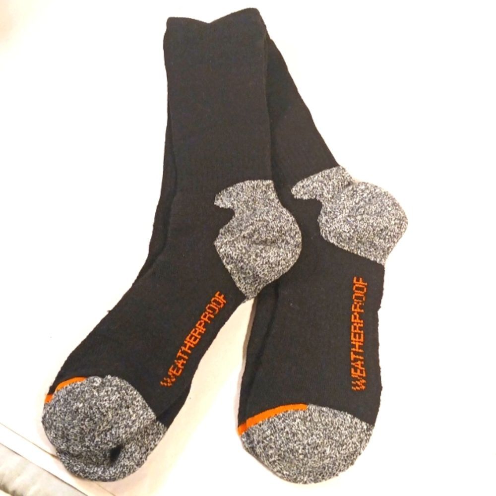Weatherproof Men's Black Grey Thick Ankle Socks M